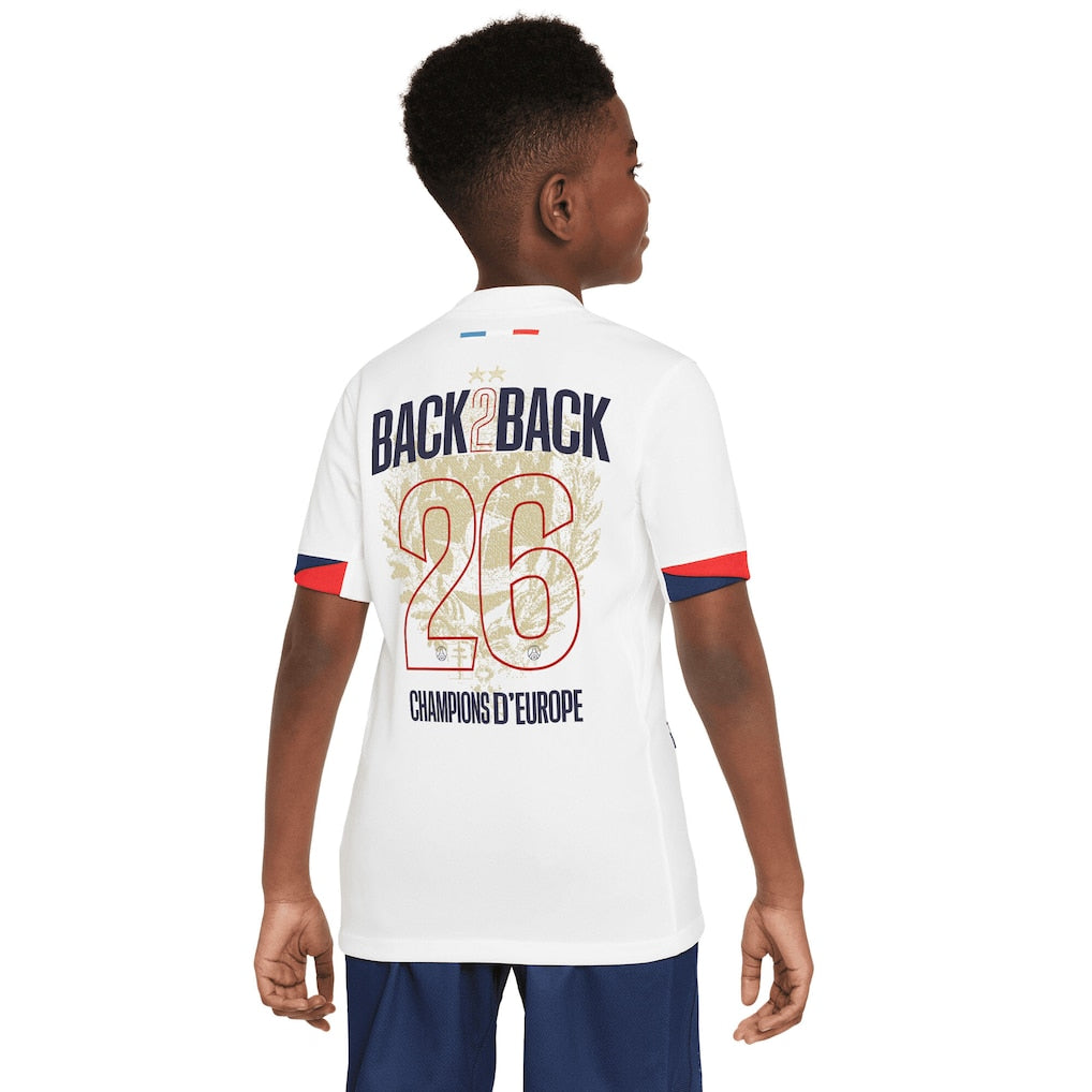 Maillot Extérieur Stadium PSG Nike 25/26 - Enfant - Flocage Champions of Europe - 26