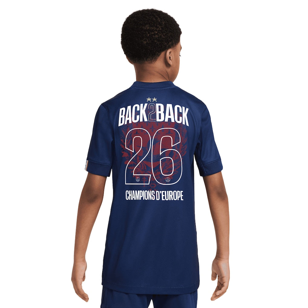 Maillot Domicile Stadium PSG Nike 25/26 - Enfant - Flocage Champions of Europe - 26