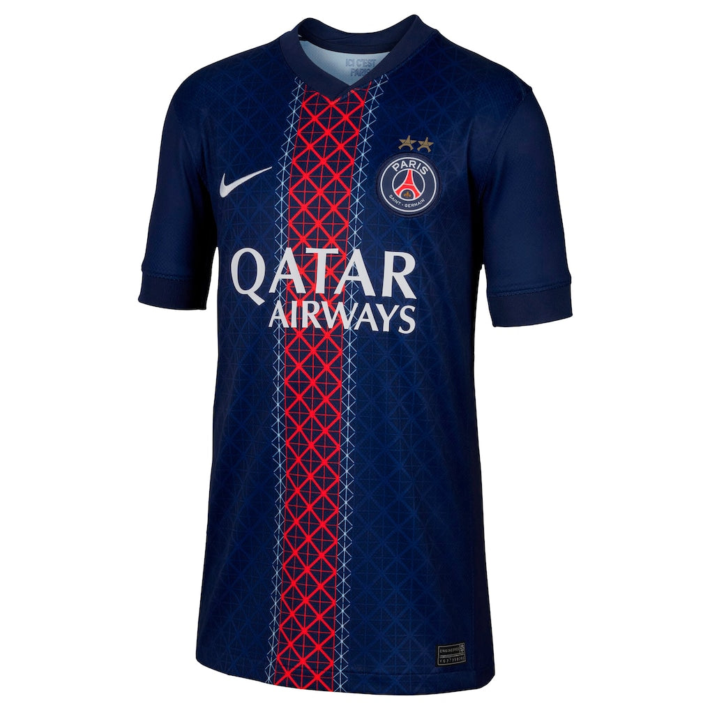 Maillot Domicile Stadium PSG Nike 25/26 - Enfant - Flocage Champions of Europe - 26